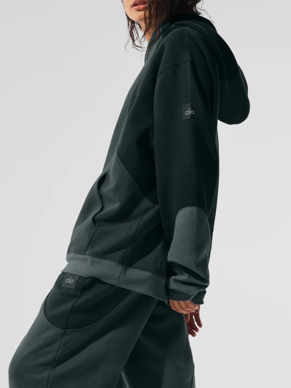 alo make waves set Black Hoodie & Jogger Set m